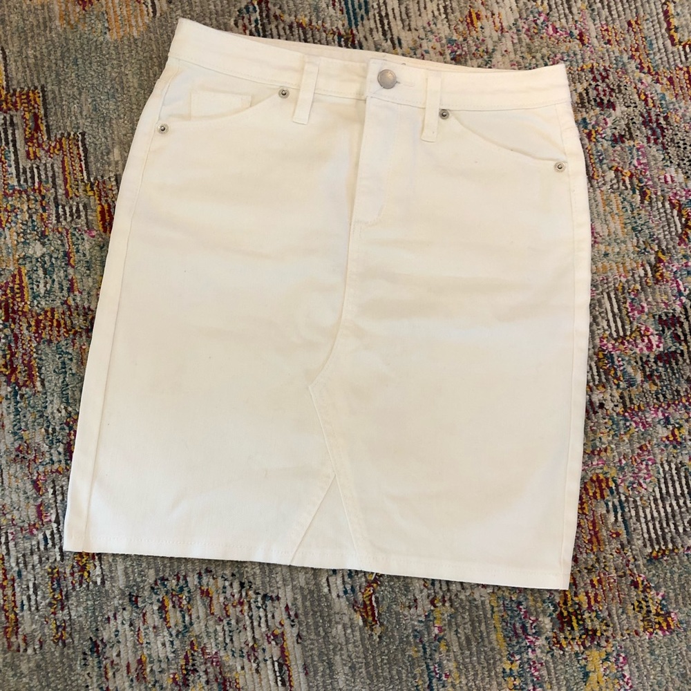White jean skirt